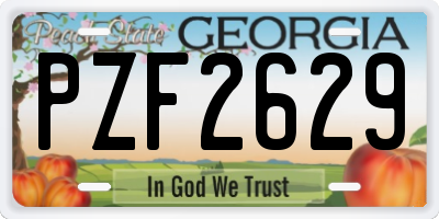 GA license plate PZF2629