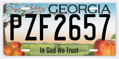 GA license plate PZF2657