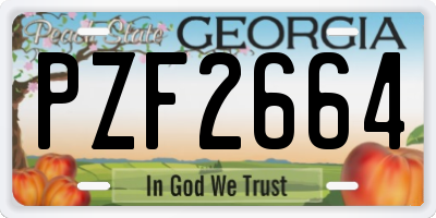 GA license plate PZF2664