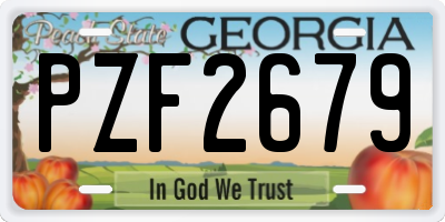 GA license plate PZF2679