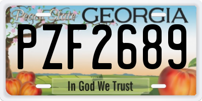 GA license plate PZF2689