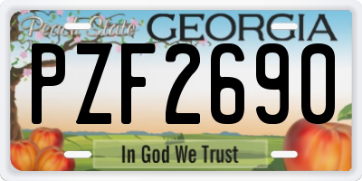 GA license plate PZF2690
