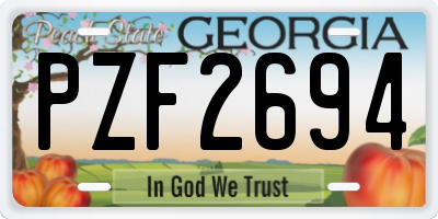 GA license plate PZF2694