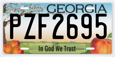 GA license plate PZF2695