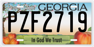 GA license plate PZF2719