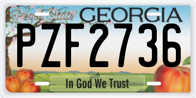 GA license plate PZF2736