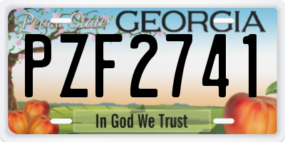 GA license plate PZF2741
