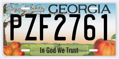 GA license plate PZF2761