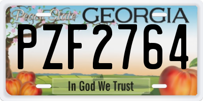 GA license plate PZF2764