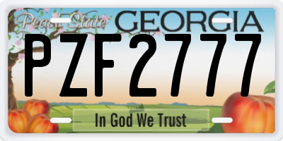 GA license plate PZF2777