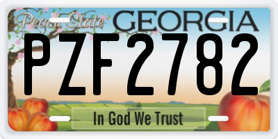 GA license plate PZF2782