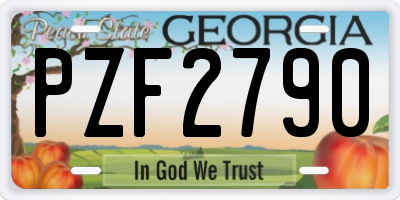 GA license plate PZF2790