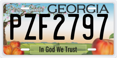 GA license plate PZF2797
