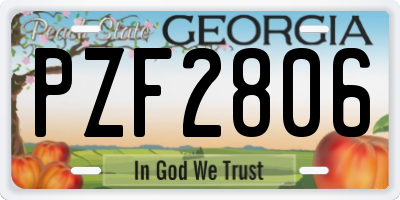 GA license plate PZF2806