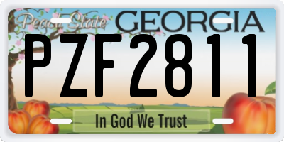 GA license plate PZF2811