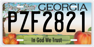 GA license plate PZF2821