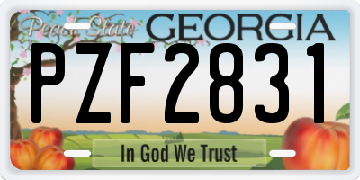 GA license plate PZF2831