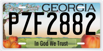 GA license plate PZF2882