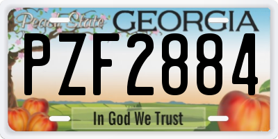 GA license plate PZF2884