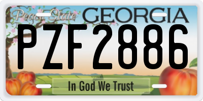 GA license plate PZF2886