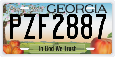 GA license plate PZF2887