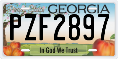 GA license plate PZF2897