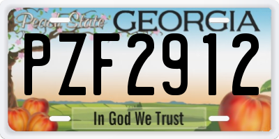 GA license plate PZF2912