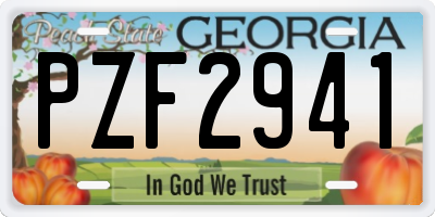 GA license plate PZF2941