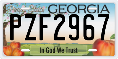 GA license plate PZF2967