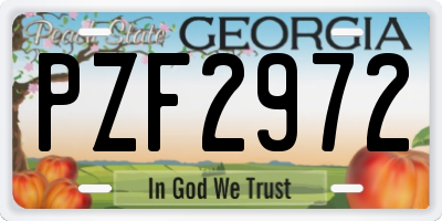 GA license plate PZF2972