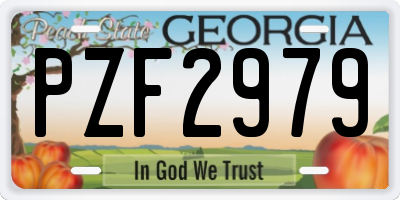 GA license plate PZF2979