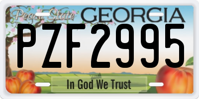 GA license plate PZF2995
