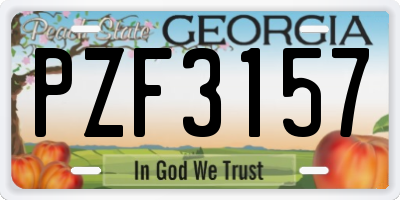 GA license plate PZF3157