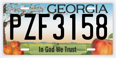 GA license plate PZF3158
