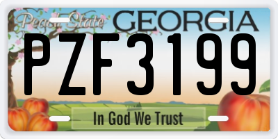 GA license plate PZF3199