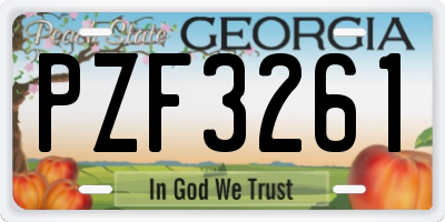 GA license plate PZF3261