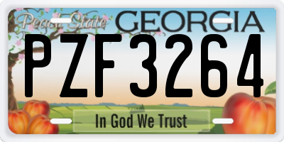 GA license plate PZF3264