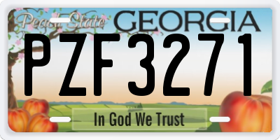 GA license plate PZF3271