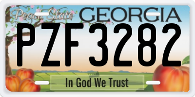 GA license plate PZF3282
