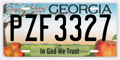 GA license plate PZF3327