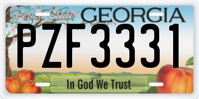 GA license plate PZF3331