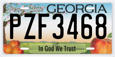 GA license plate PZF3468