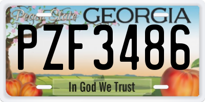 GA license plate PZF3486