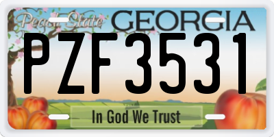 GA license plate PZF3531