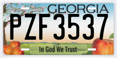 GA license plate PZF3537