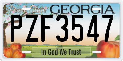 GA license plate PZF3547