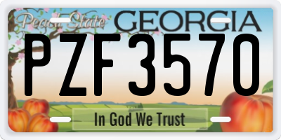 GA license plate PZF3570