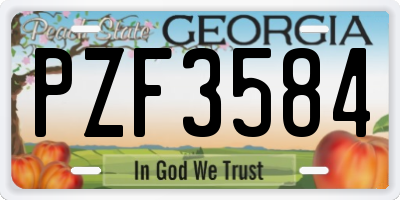 GA license plate PZF3584