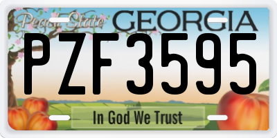 GA license plate PZF3595