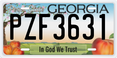 GA license plate PZF3631